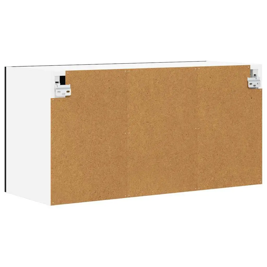 Hanging Kitchen Cabinet Modern Storage Black Oak White 80x31x40cm Wall Mount
