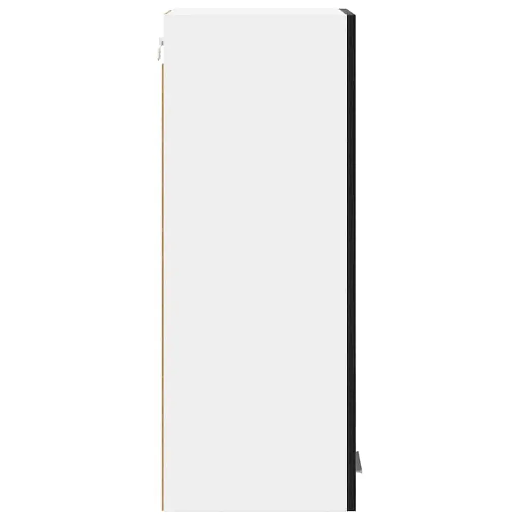 Hanging Kitchen Cabinet with Door Black Oak White Modern Storage 30x31x80cm