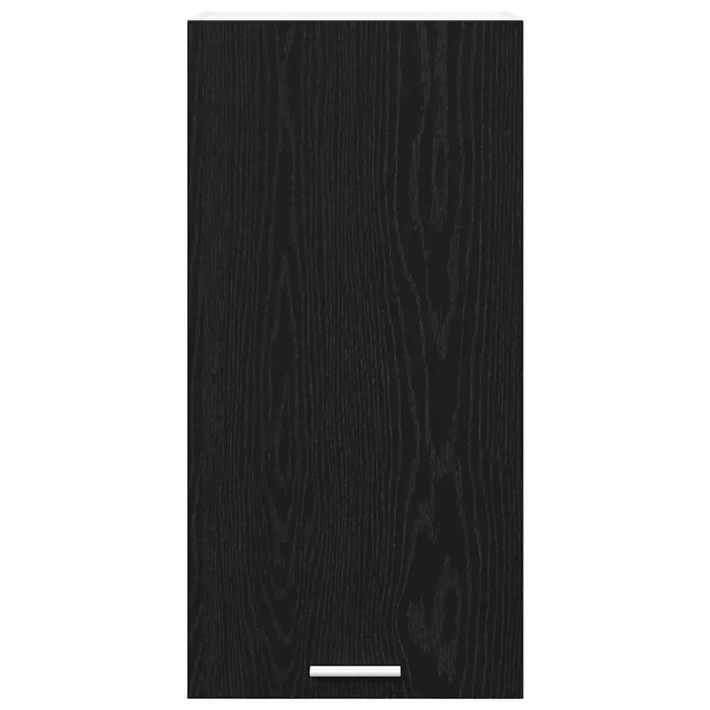 Hanging Kitchen Cabinet Modern Black Oak White Storage Unit 40x31x80cm