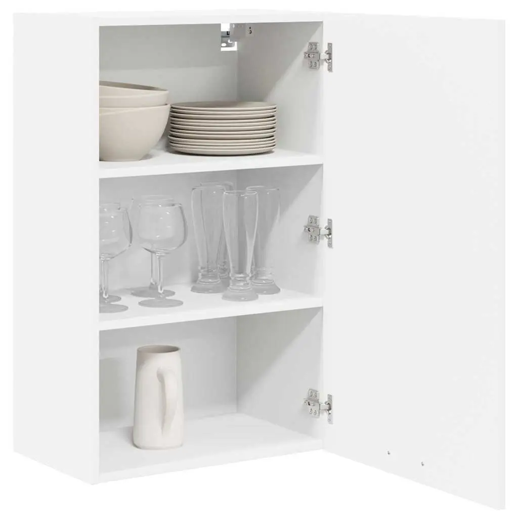 Hanging Kitchen Cabinet with Door White Storage Engineered Wood 50 x 31 x 80 cm