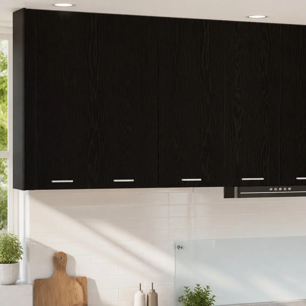 Hanging Kitchen Cabinet Modern Black Oak 80x31x80cm