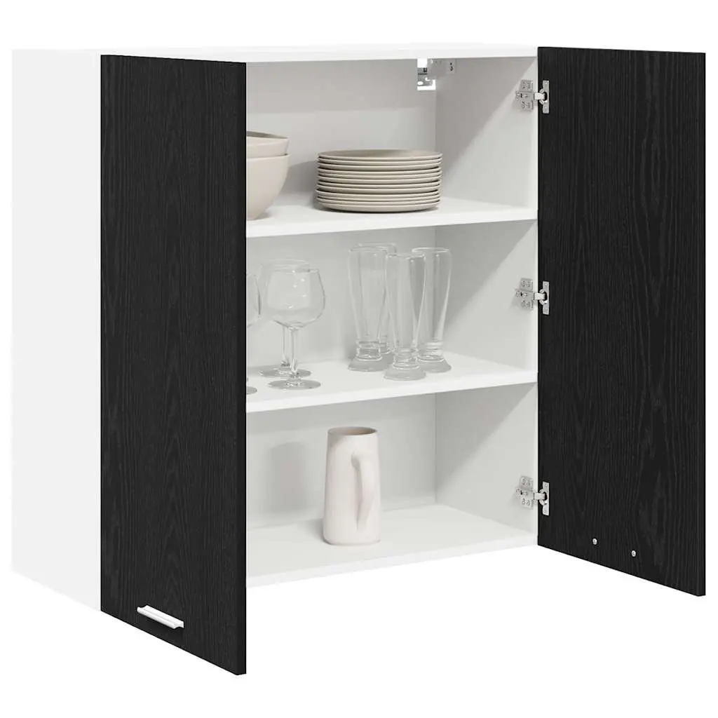 Hanging Kitchen Cabinet Modern Black Oak 80x31x80cm