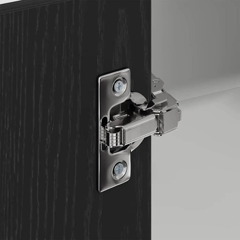 Hanging Kitchen Cabinet Wall Mount Black Oak White Modern Storage 57x57x80cm