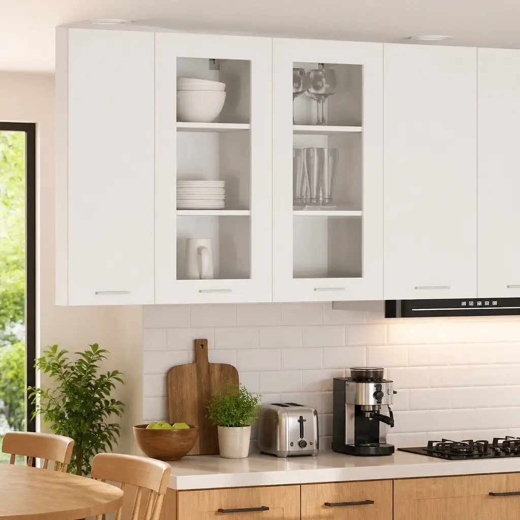 Hanging Kitchen Cabinets 2 pcs White