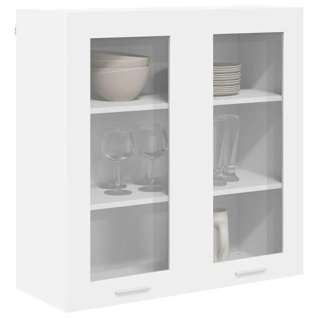Hanging Kitchen Cabinet with Door White Modern Storage Engineered Wood