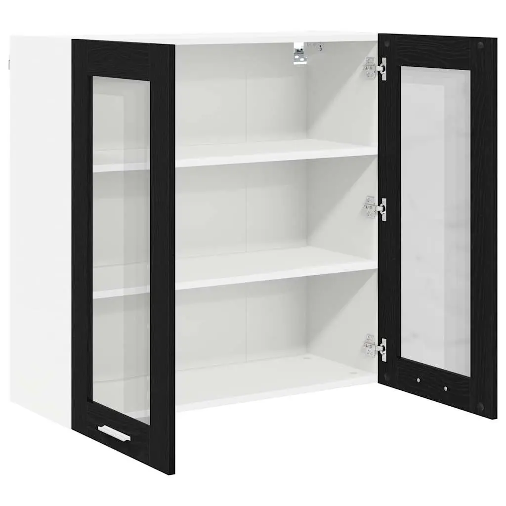 Hanging Kitchen Cabinet Wall Mounted Black Oak 80 x 31 x 80 cm Engineered Wood Storage