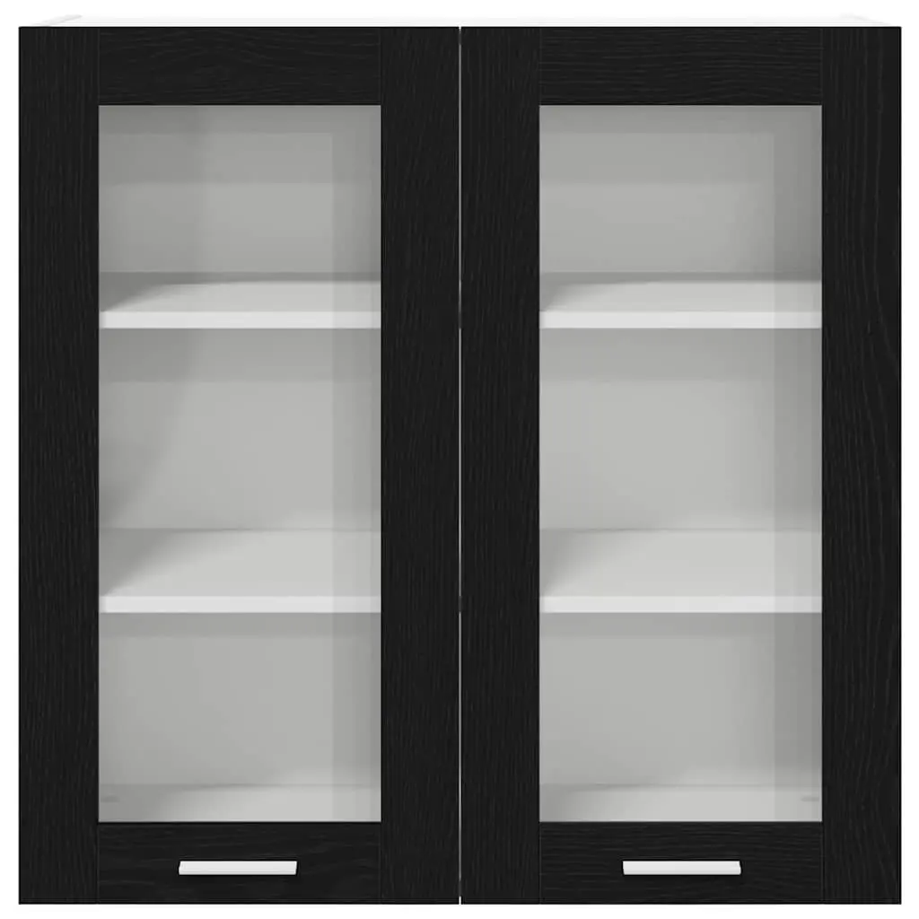 Hanging Kitchen Cabinet Wall Mounted Black Oak 80 x 31 x 80 cm Engineered Wood Storage