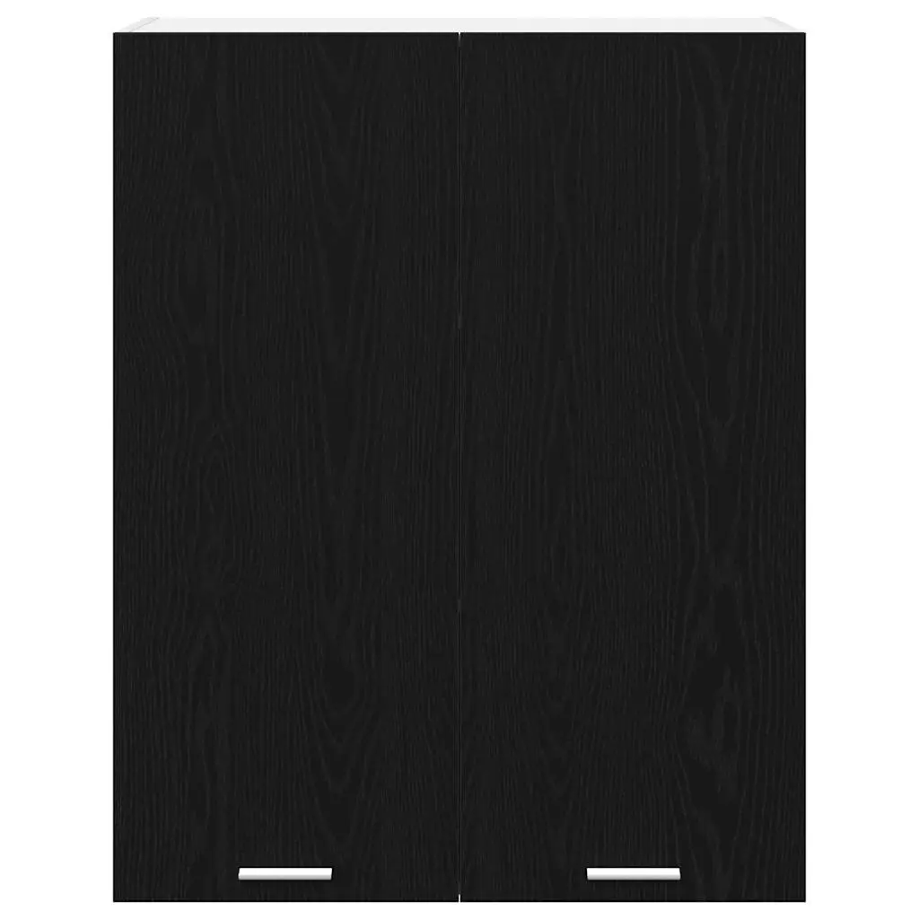 Hanging Cabinet Modern Storage Engineered Wood Black Oak 100cm Height 80cm Width 31cm Depth