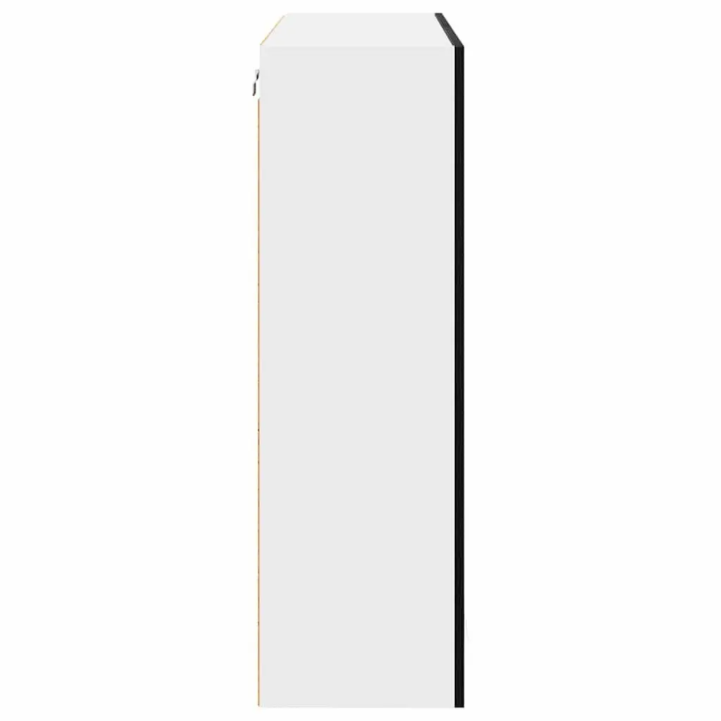 Hanging Cabinet Modern Storage Engineered Wood Black Oak 100cm Height 80cm Width 31cm Depth