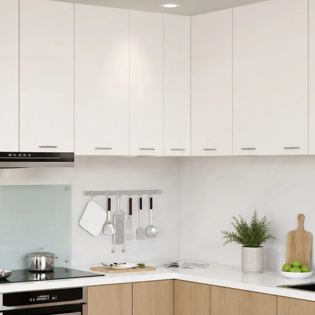 Hanging Cabinet Kitchen Storage White Engineered Wood 57x57x100cm