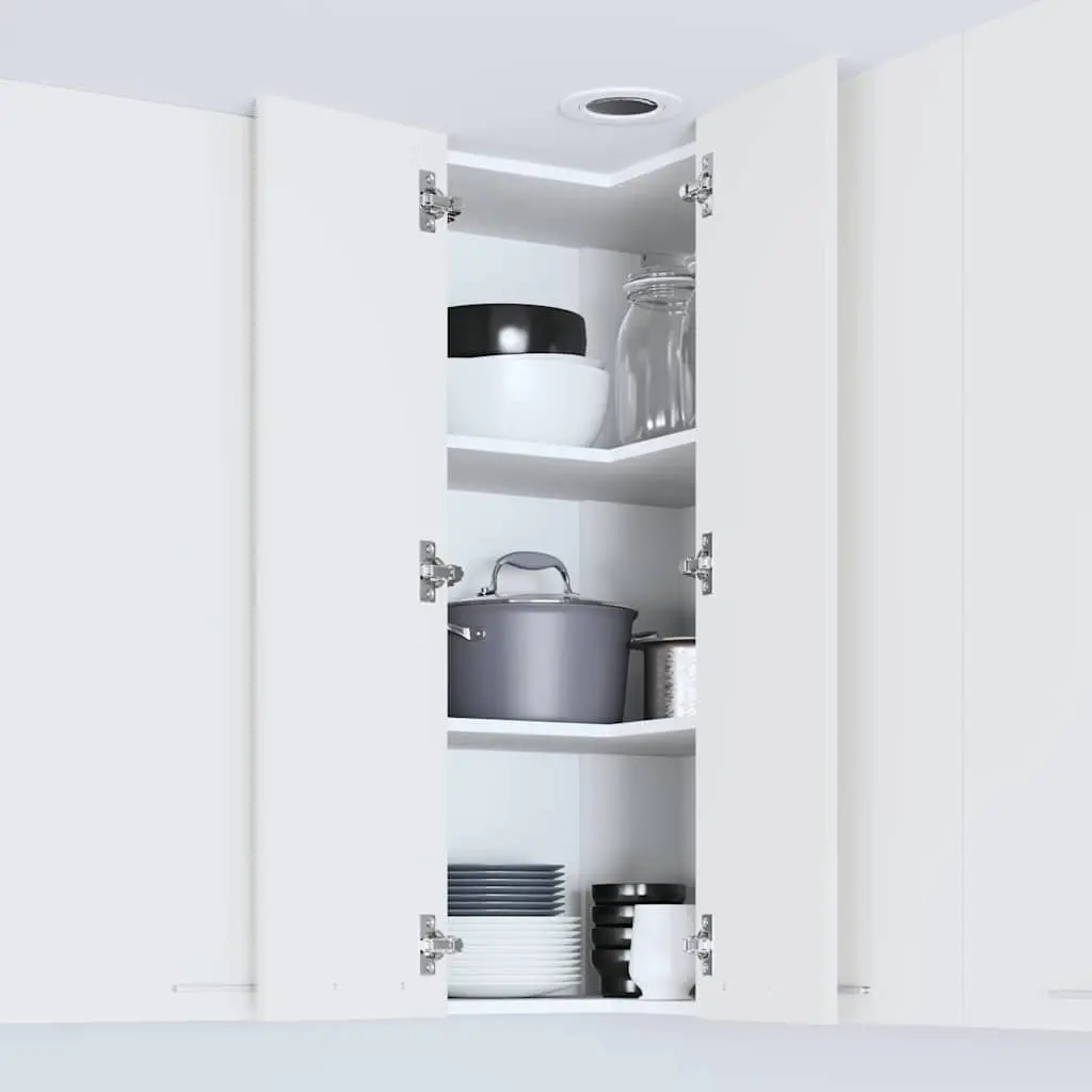 Hanging Cabinet Kitchen Storage White Engineered Wood 57x57x100cm