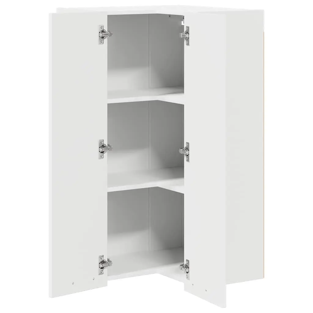 Hanging Cabinet Kitchen Storage White Engineered Wood 57x57x100cm
