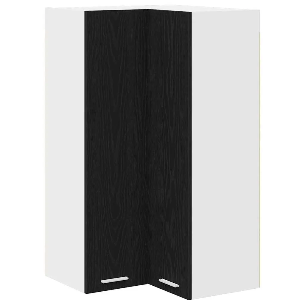 Hanging Kitchen Cabinet with Door Black Oak White 57x57x100cm Modern Storage