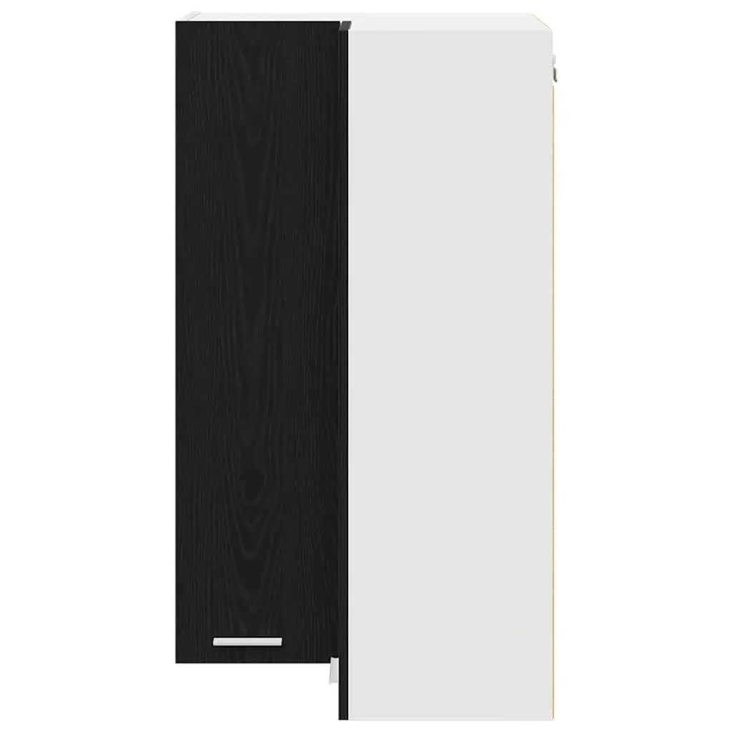 Hanging Kitchen Cabinet with Door Black Oak White 57x57x100cm Modern Storage