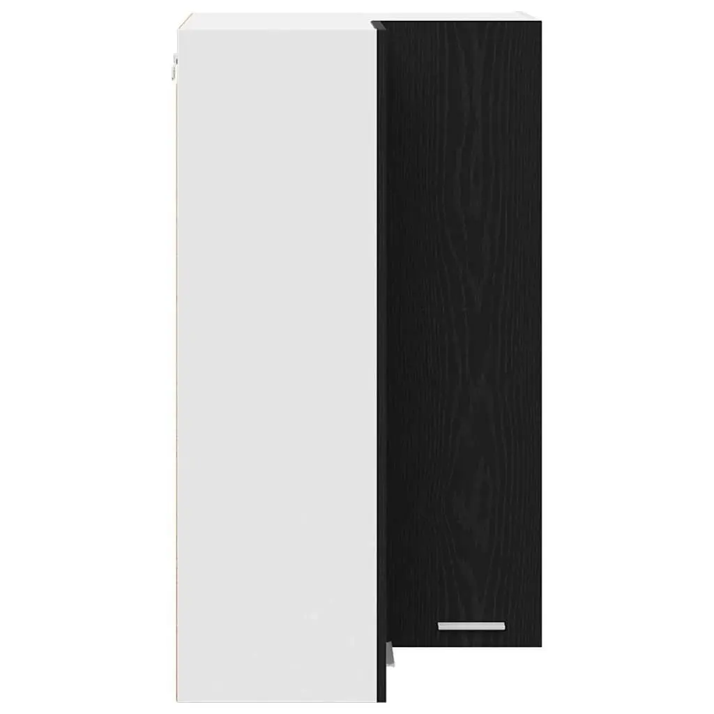 Hanging Kitchen Cabinet with Door Black Oak White 57x57x100cm Modern Storage