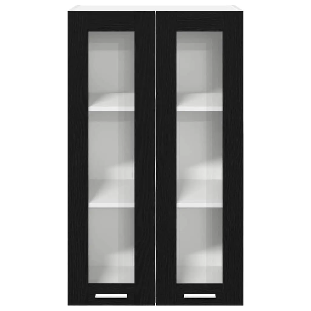 Hanging Kitchen Cabinet Black Oak 60x31x100cm Modern Storage Cupboard