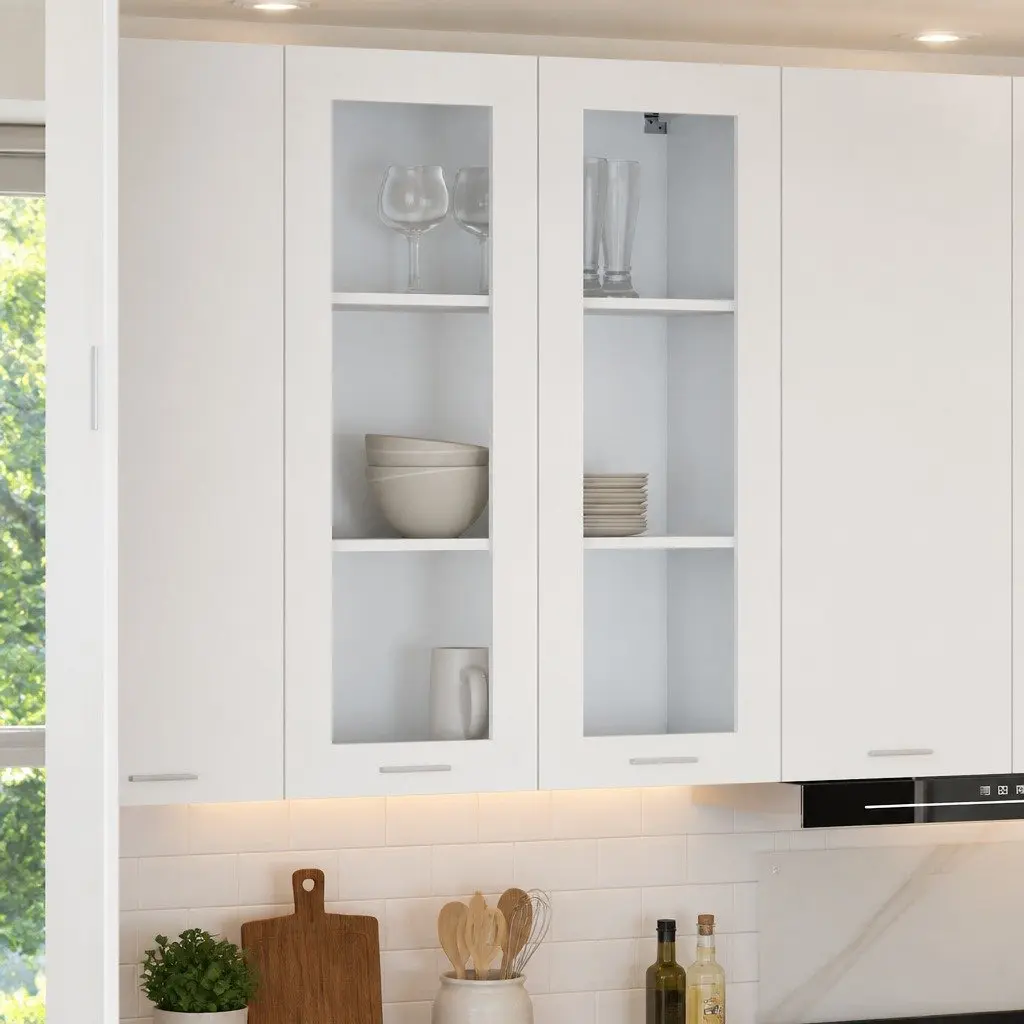 Hanging Kitchen Cabinet White Modern Storage 80 x 31 x 100 cm Engineered Wood