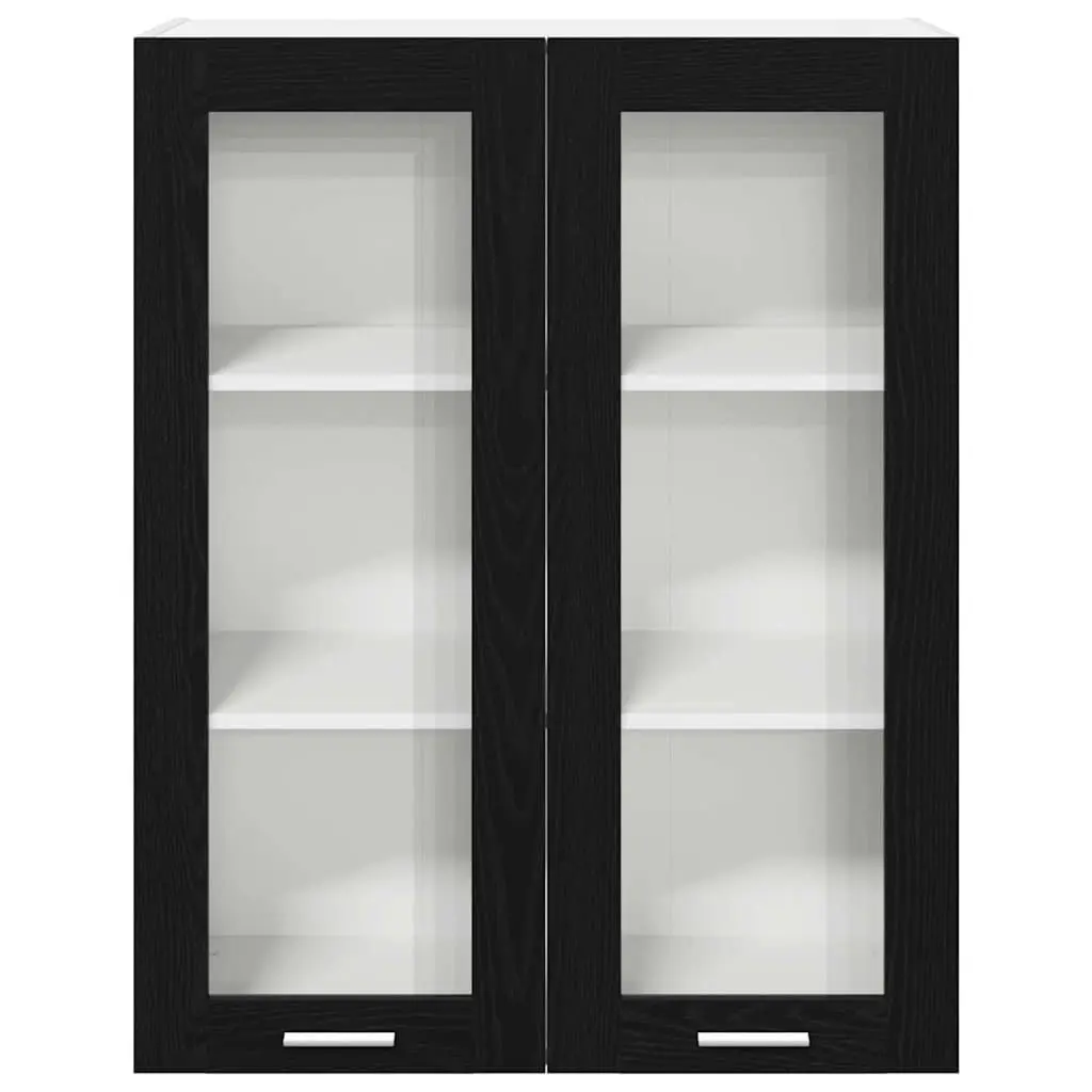 Hanging Kitchen Cabinet Black Oak Modern Storage 80 x 31 x 100 cm Engineered
