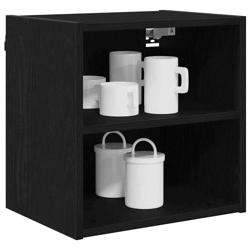 Hanging Kitchen Cabinet Black Oak Modern Storage Engineered Wood 40x29.5x40cm