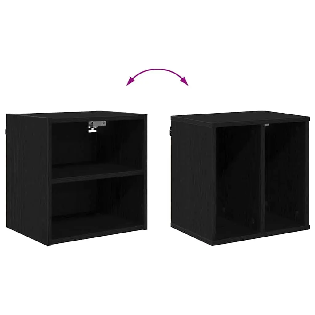 Hanging Kitchen Cabinet Black Oak Modern Storage Engineered Wood 40x29.5x40cm