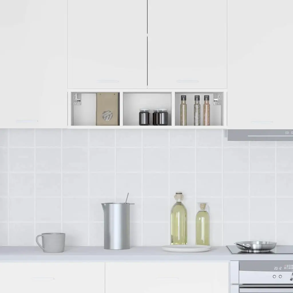 Hanging Kitchen Cabinet Storage White Modern 20x29.5x80cm Engineered Wood