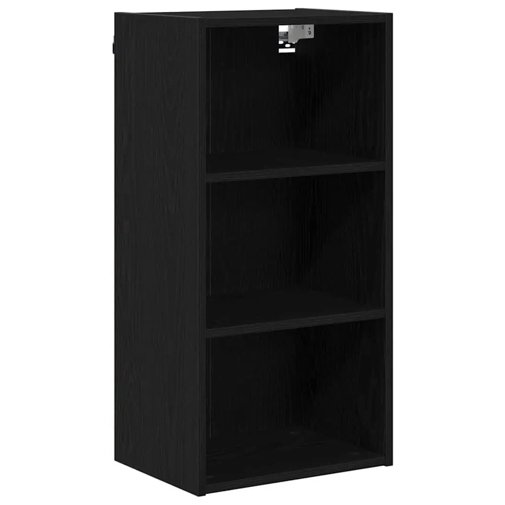 Hanging Kitchen Cabinet Black Oak Storage Modern Engineered Wood 40 x 29.5 x 80 cm