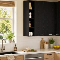 Specifications of Black Oak Hanging Kitchen Cabinet