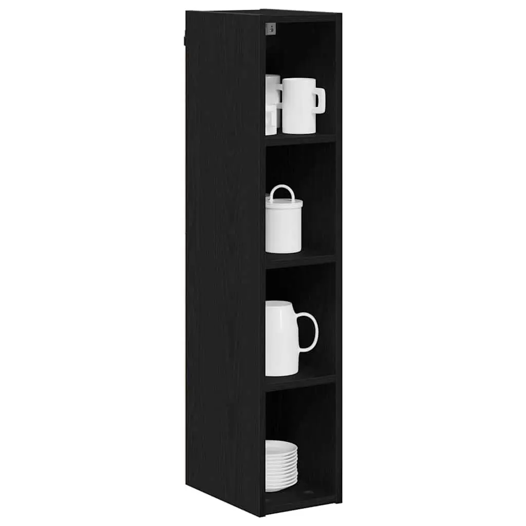 Hanging Cabinet for Kitchen Storage Black Oak Engineered Wood Wall Unit 20x29.5x100cm
