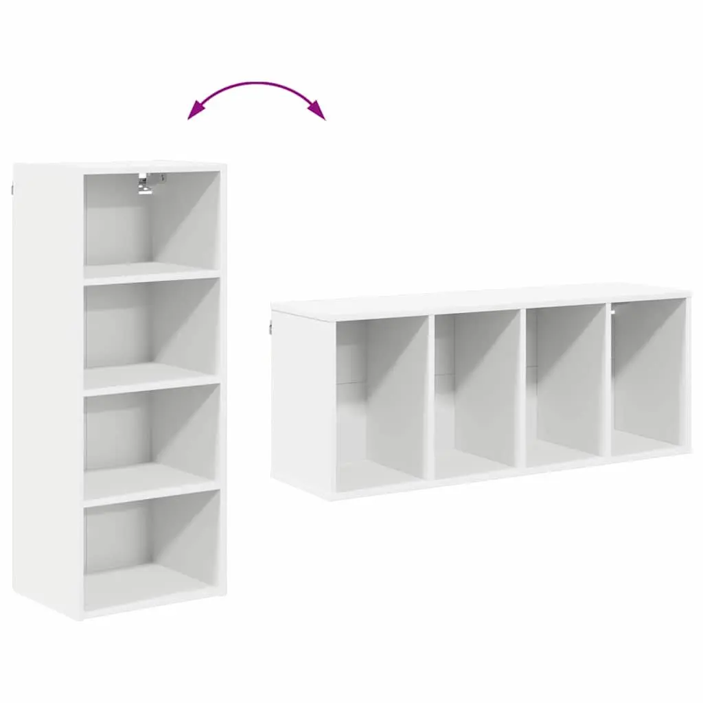 Hanging Cabinet White Kitchen Storage 40 x 29.5 x 100 cm Engineered Wood Wall