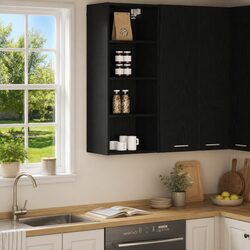 Specifications of Black Oak Modern Hanging Kitchen Cabinet