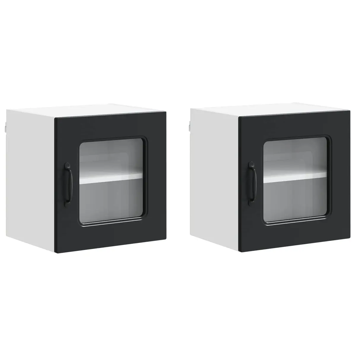 Dishwasher Storage Panel Black Engineered Wood for Kitchen Cabinet Size 40x31x40cm 2 Piece