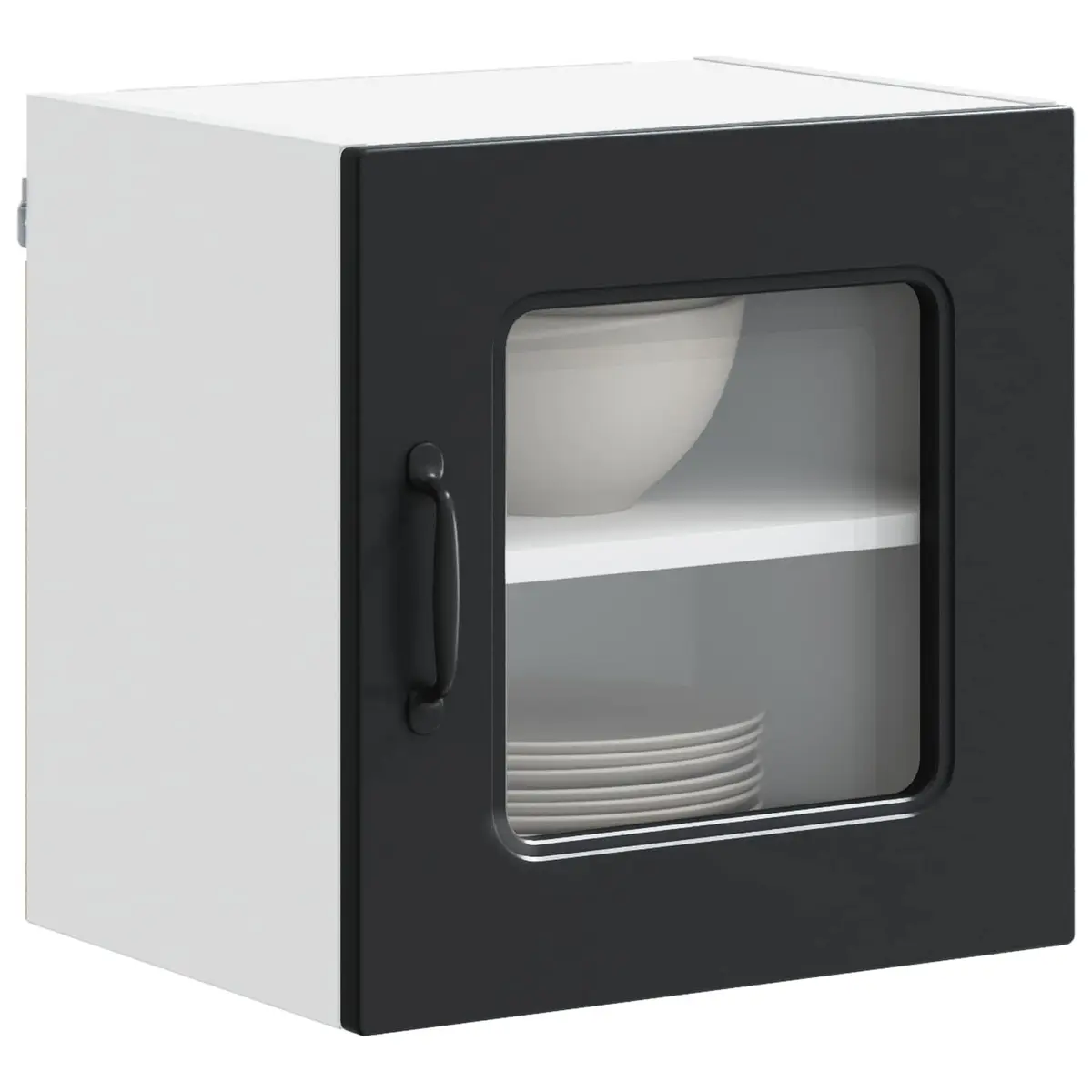 Dishwasher Storage Panel Black Engineered Wood for Kitchen Cabinet Size 40x31x40cm 2 Piece