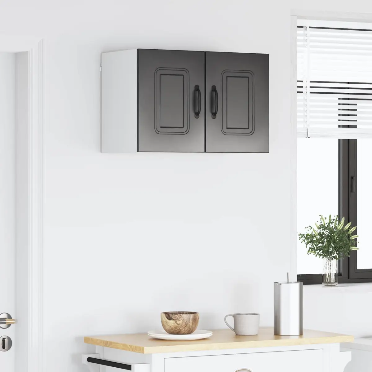 Black Kitchen Cabinet Dishwasher Panel Storage 30x31x40cm Engineered Wood