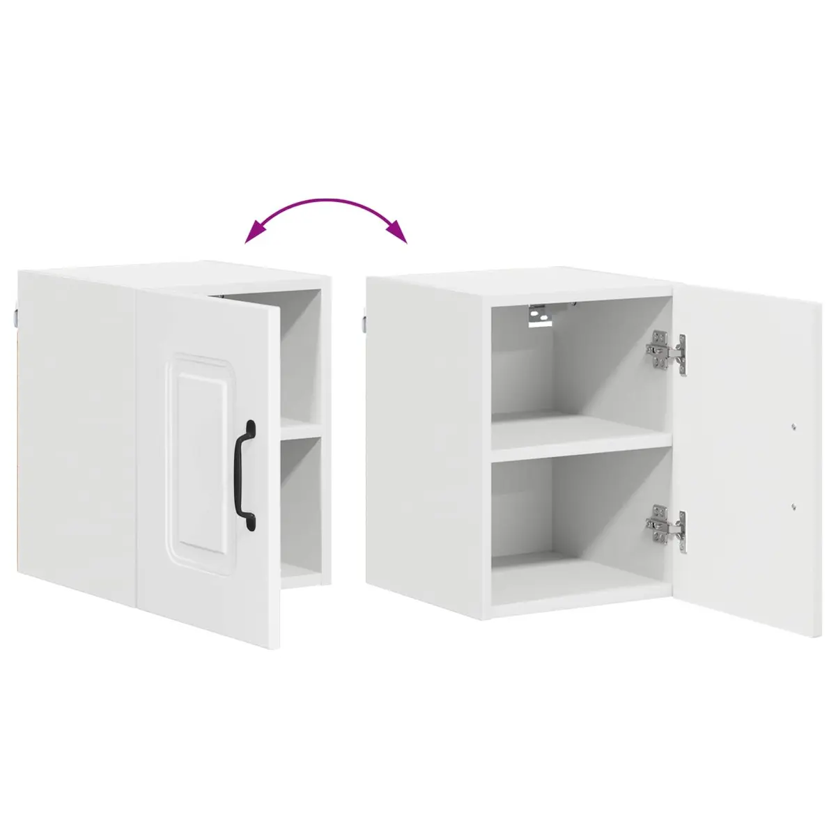 Kitchen Cabinet in High Gloss White Finish
