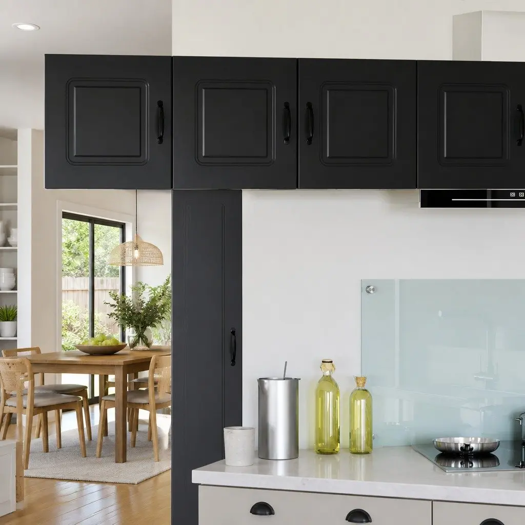 Dishwasher Panel Kitchen Cabinet Black Engineered Wood Storage 40 x 31 x 40 cm