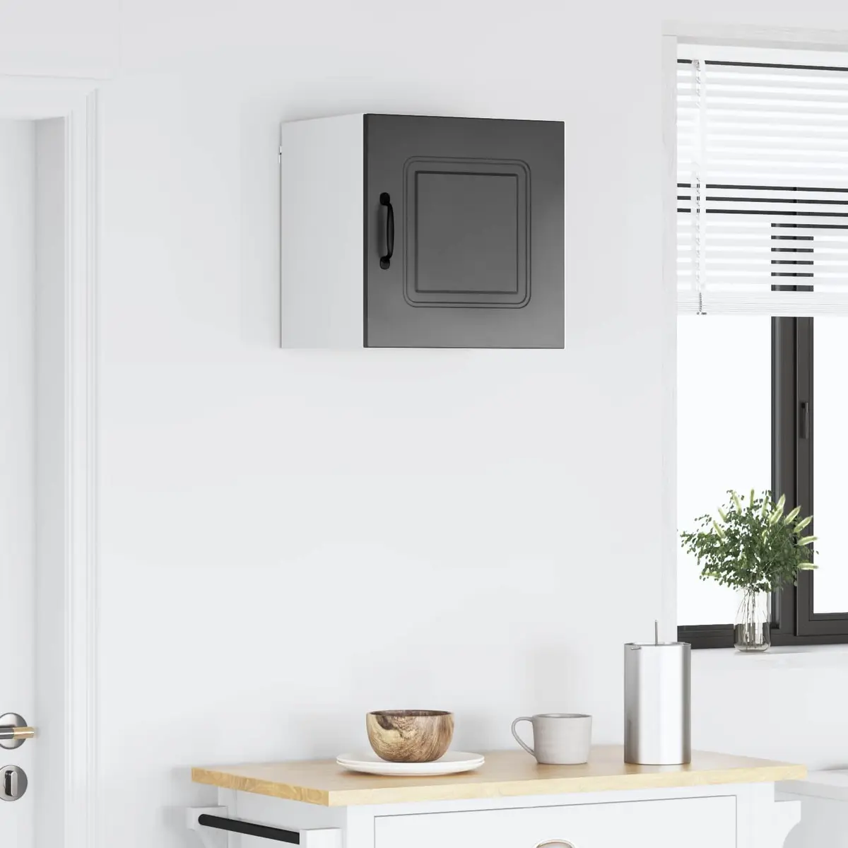 Dishwasher Panel Kitchen Cabinet Black Engineered Wood Storage 40 x 31 x 40 cm