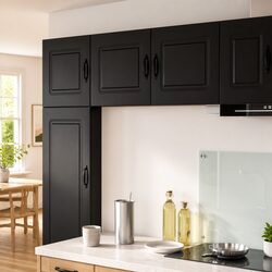 Engineered Wood Black Kitchen Cabinet with Dimensions