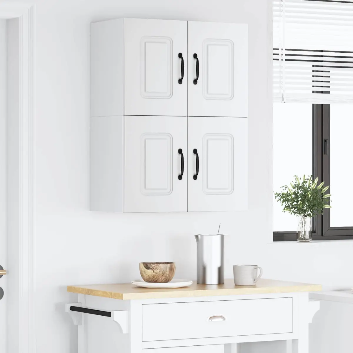 White Kitchen Cabinet Dishwasher Panel 60 x 31 x 40 cm Engineered Wood Storage