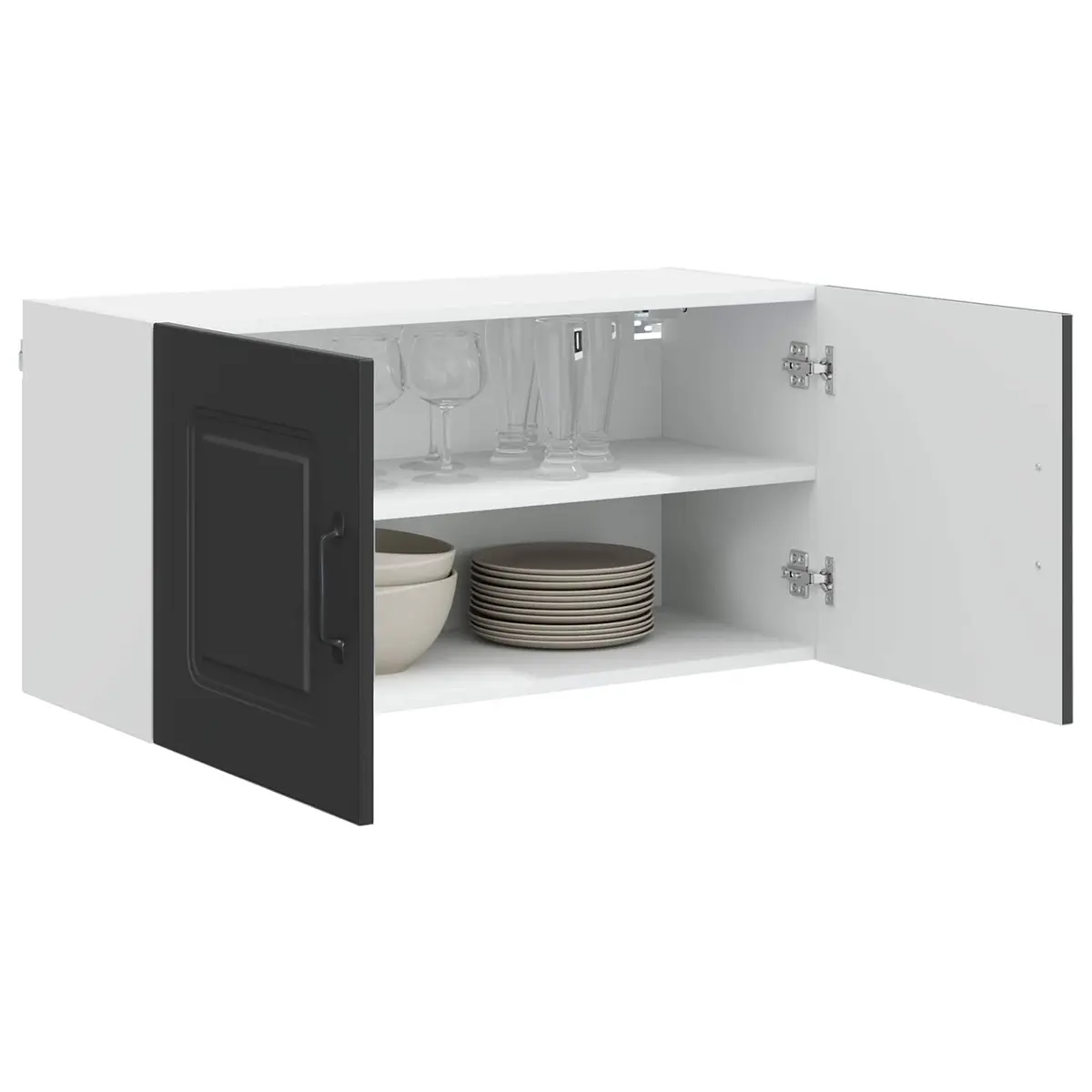 Dishwasher Panel Kitchen Cabinet Black Engineered Wood Storage Cupboard