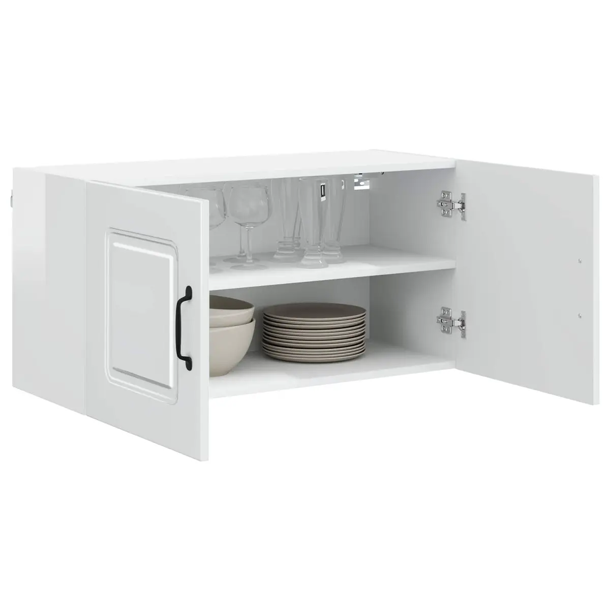 Kitchen Dishwasher Panel Cabinet High Gloss White Storage Organiser 80x31x40cm