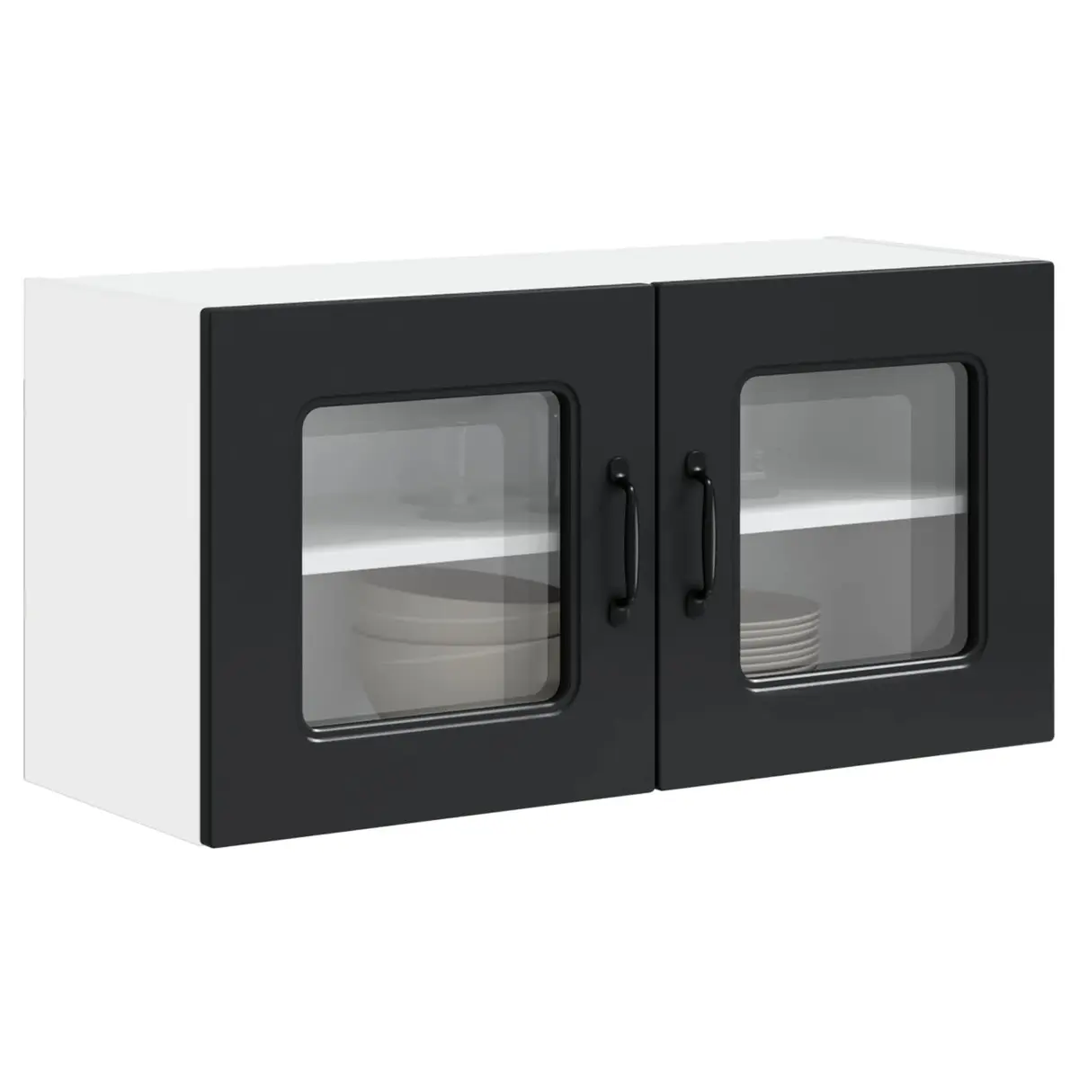 Kitchen Cabinet Dishwasher Panel Black Engineered Wood Storage Organizer 80 x 31 x 40 cm