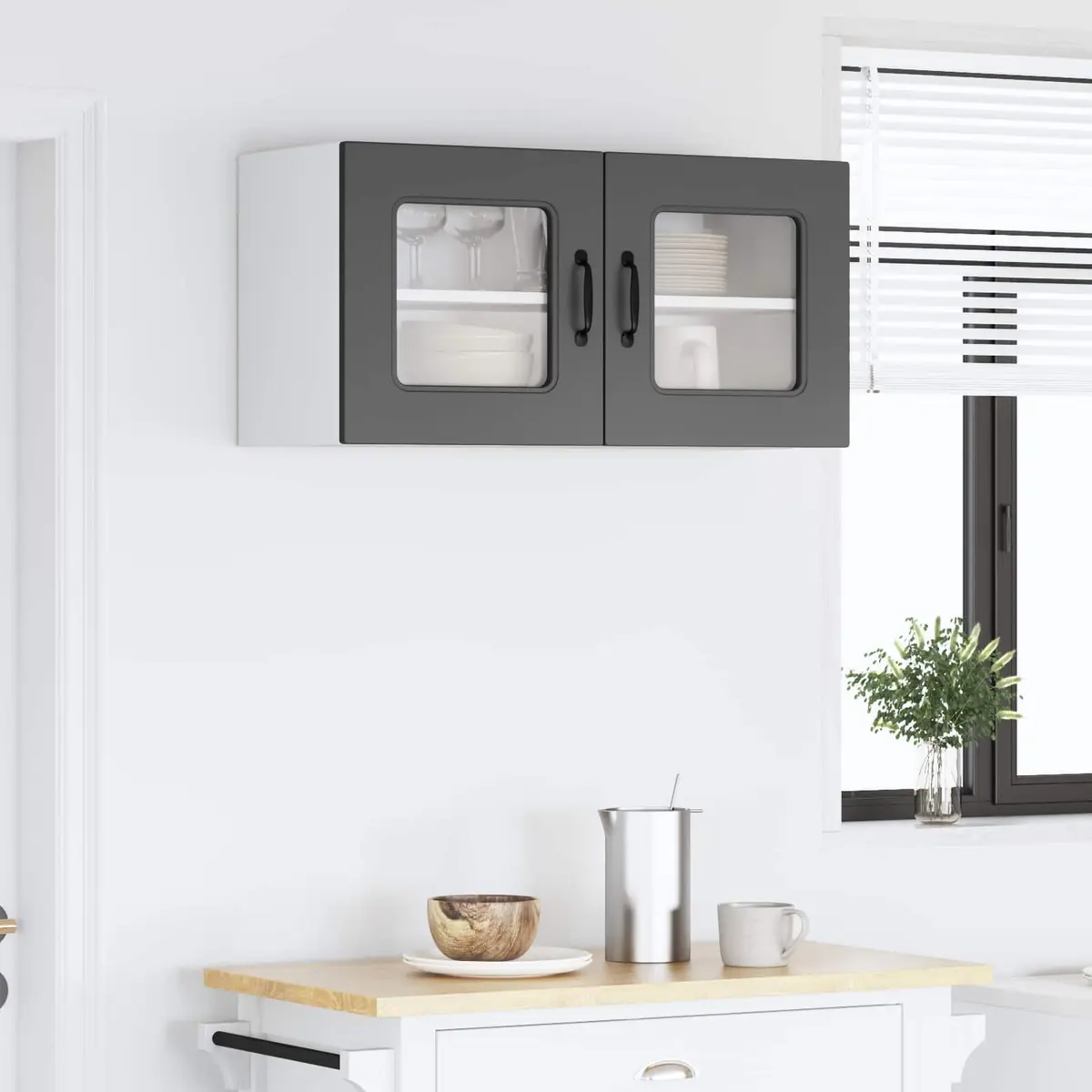 Kitchen Cabinet Dishwasher Panel Black Engineered Wood Storage Organizer 80 x 31 x 40 cm