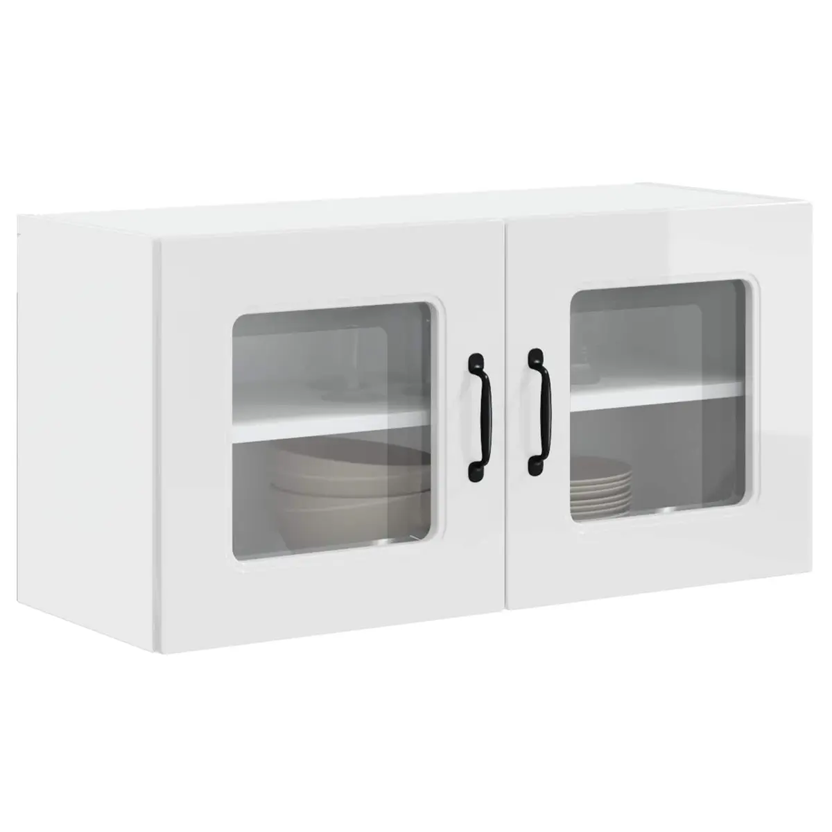 Kitchen Dishwasher Panel Cabinet High Gloss White Storage Organiser 80x31x40cm