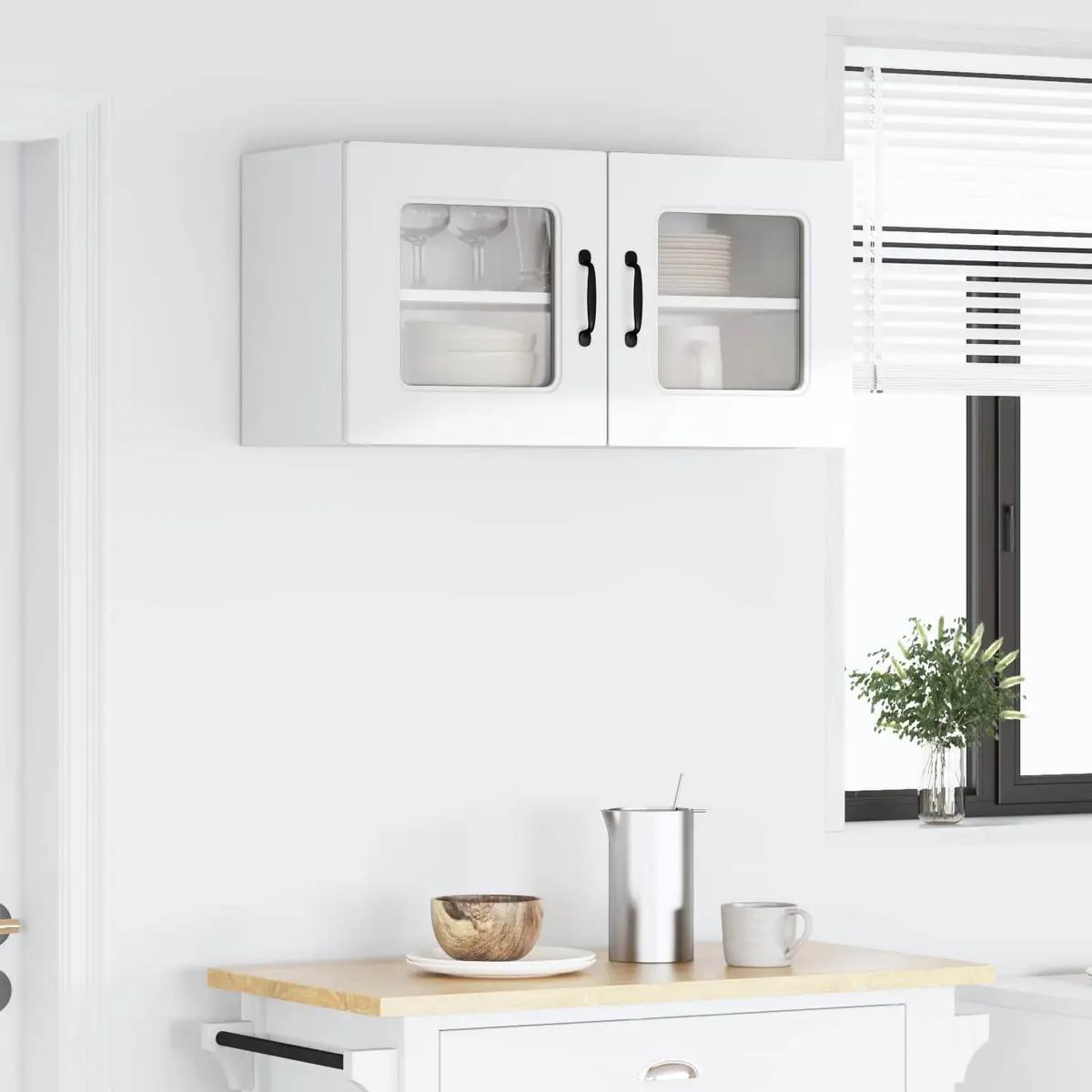 Kitchen Dishwasher Panel Cabinet High Gloss White Storage Organiser 80x31x40cm