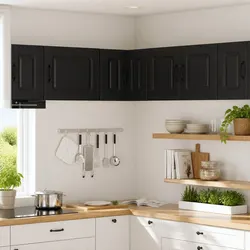 Engineered Wood Kitchen Storage Cabinet 57x57x40cm in Black