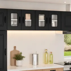 60x31x40cm Black Engineered Wood Kitchen Cabinet