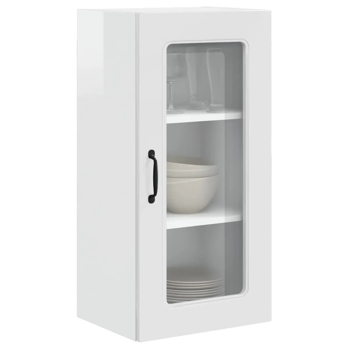 High Gloss White Kitchen Cabinet Storage Engineered Wood 40x31x80 cm