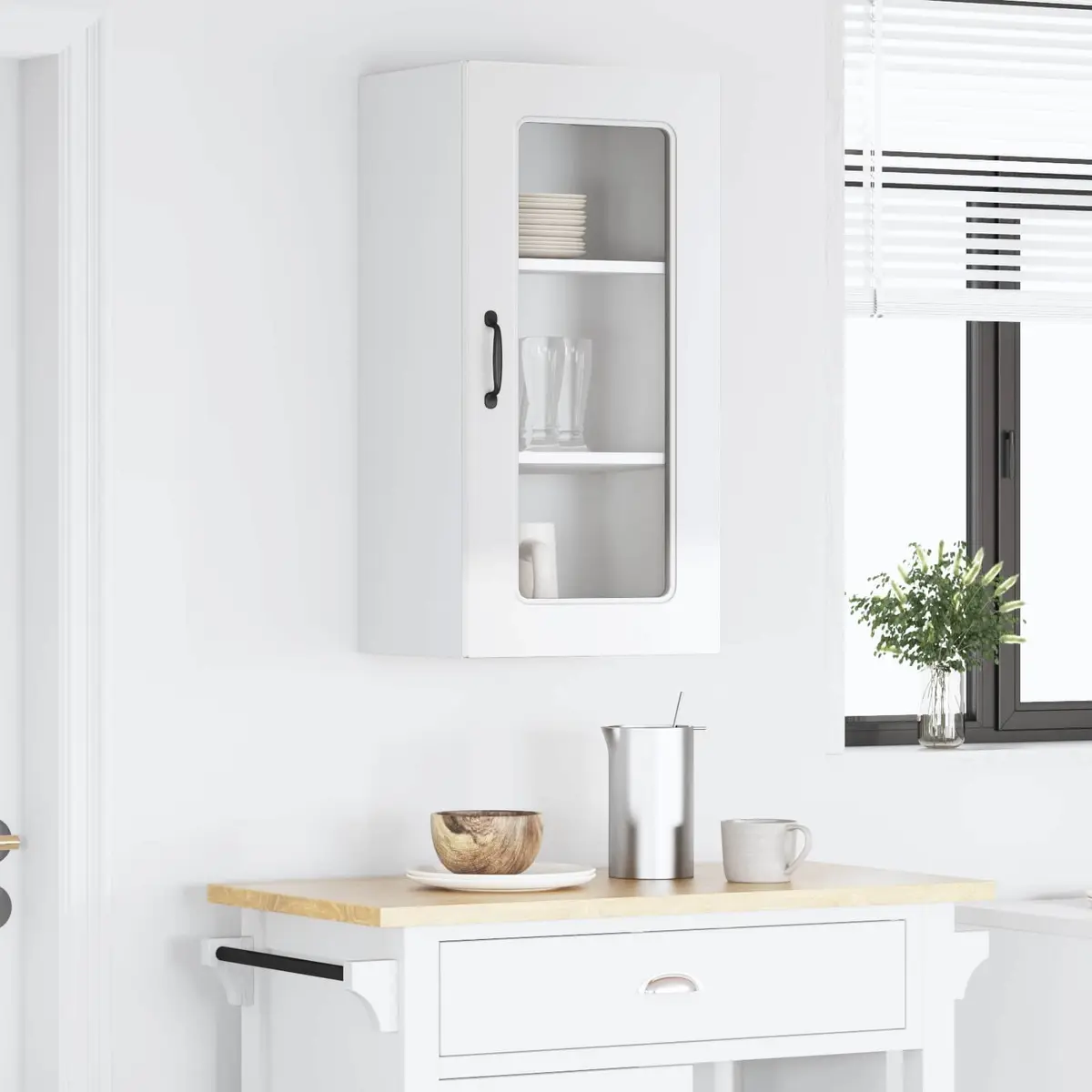 High Gloss White Kitchen Cabinet Storage Engineered Wood 40x31x80 cm