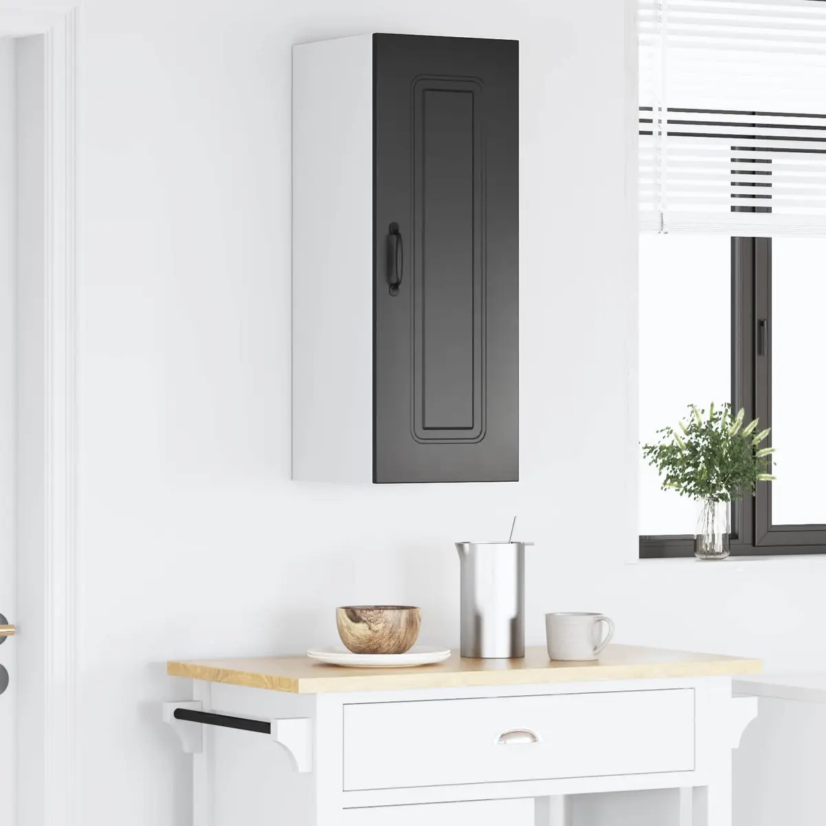 Dishwasher Panel Kitchen Cabinet Black Engineered Wood Storage 30x31x80cm