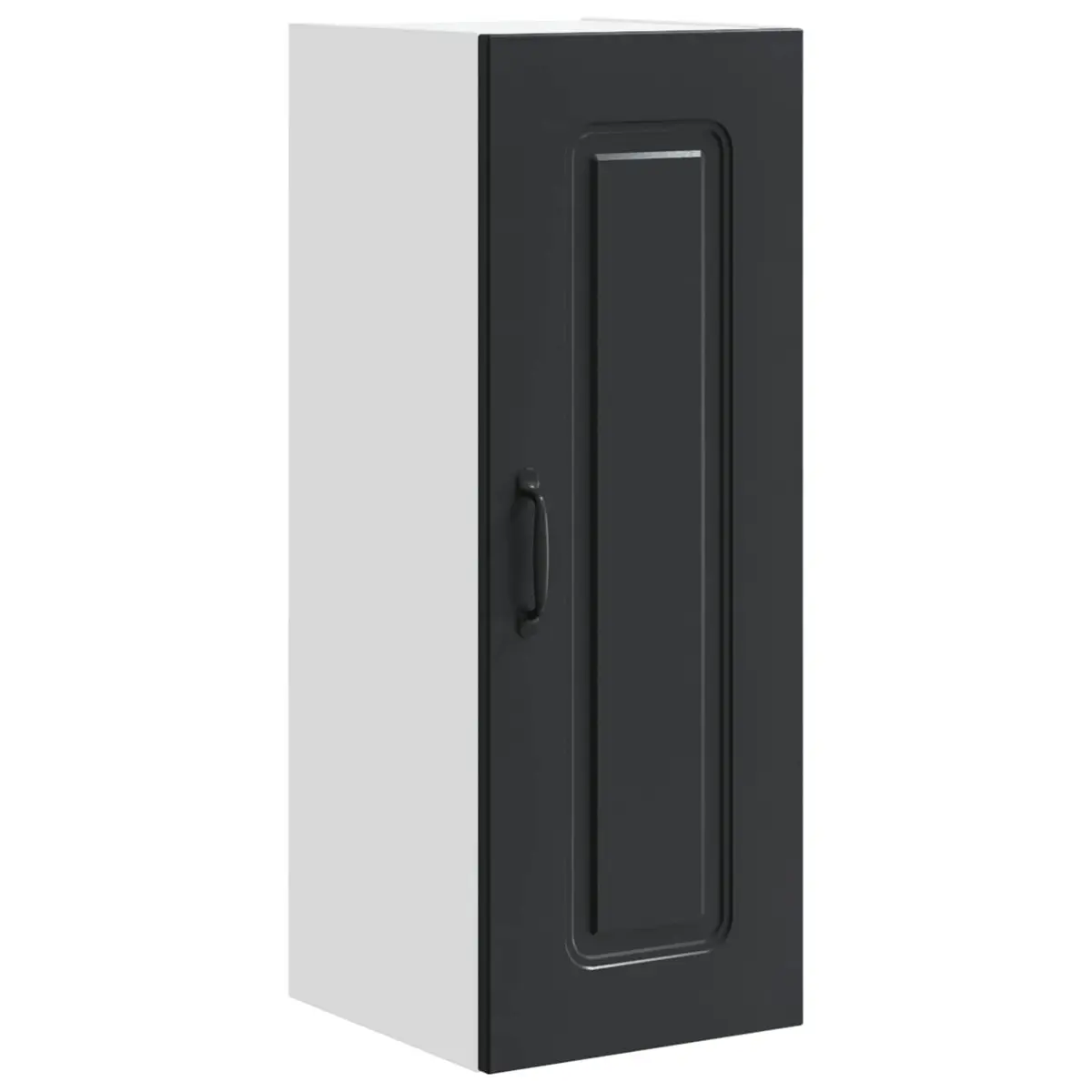 Black Engineered Wood Kitchen Cabinet Storage Organiser Rectangular 30x31x80cm